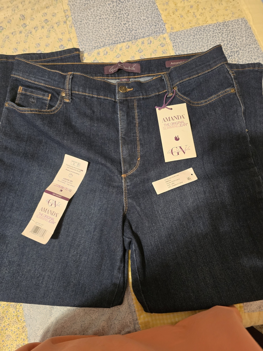 Gloria Vanderbilt Amanda Straight Leg Jeans - Dark Blue